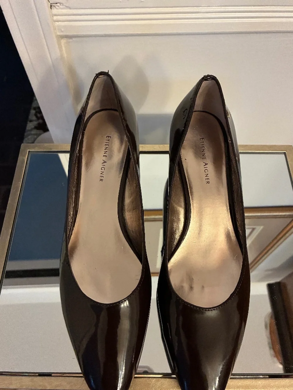 Etienne Aigner Wedge in Dark Chocolate Brown 8M